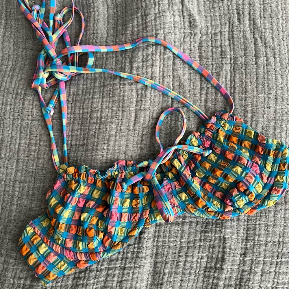 Riot swim checkered top